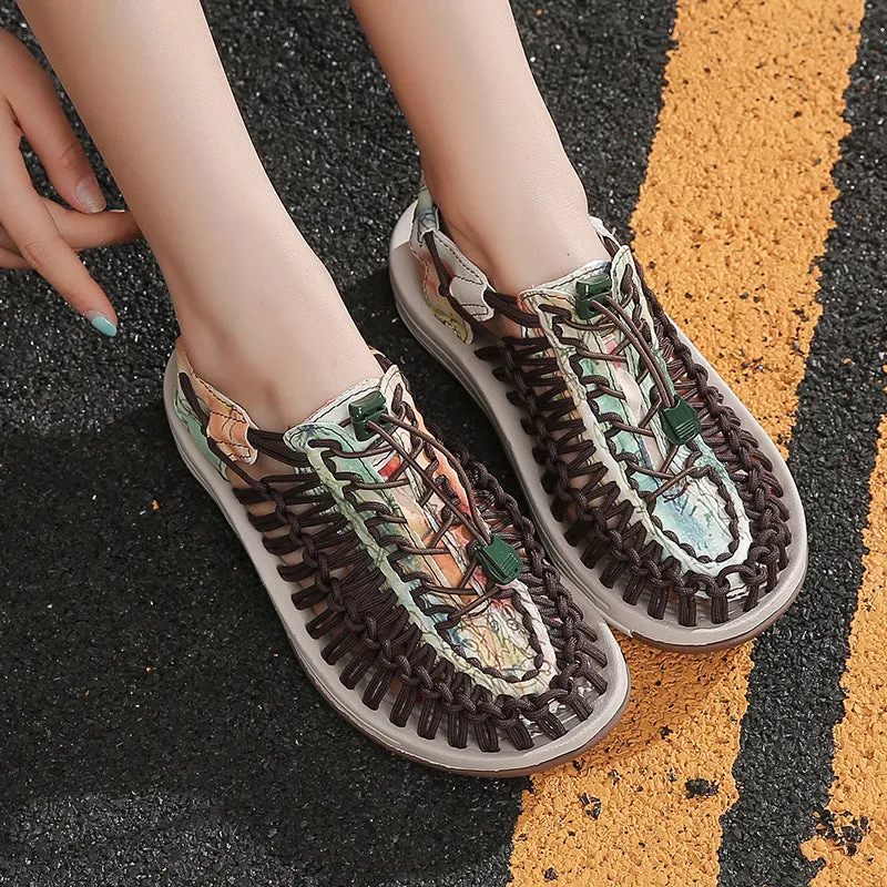 Fashion Printed Camouflage Woven Sandals