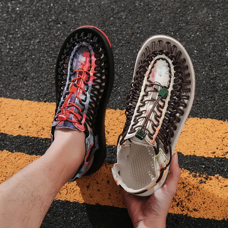 Fashion Printed Camouflage Woven Sandals