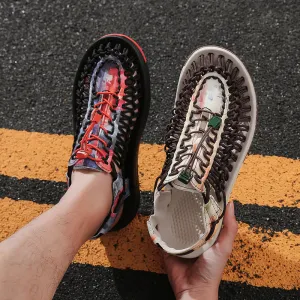 Fashion Printed Camouflage Woven Sandals