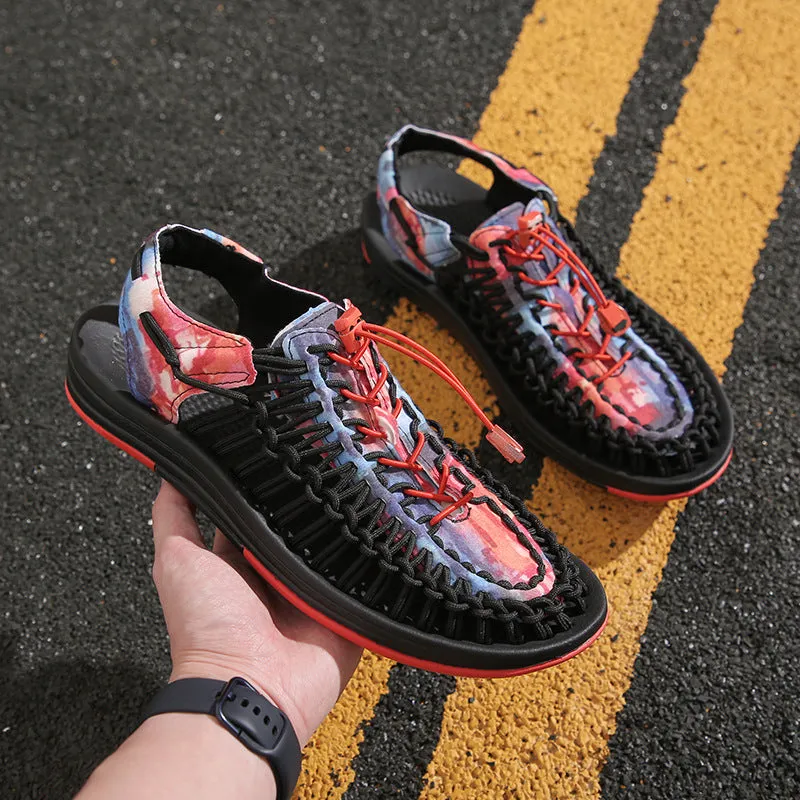 Fashion Printed Camouflage Woven Sandals