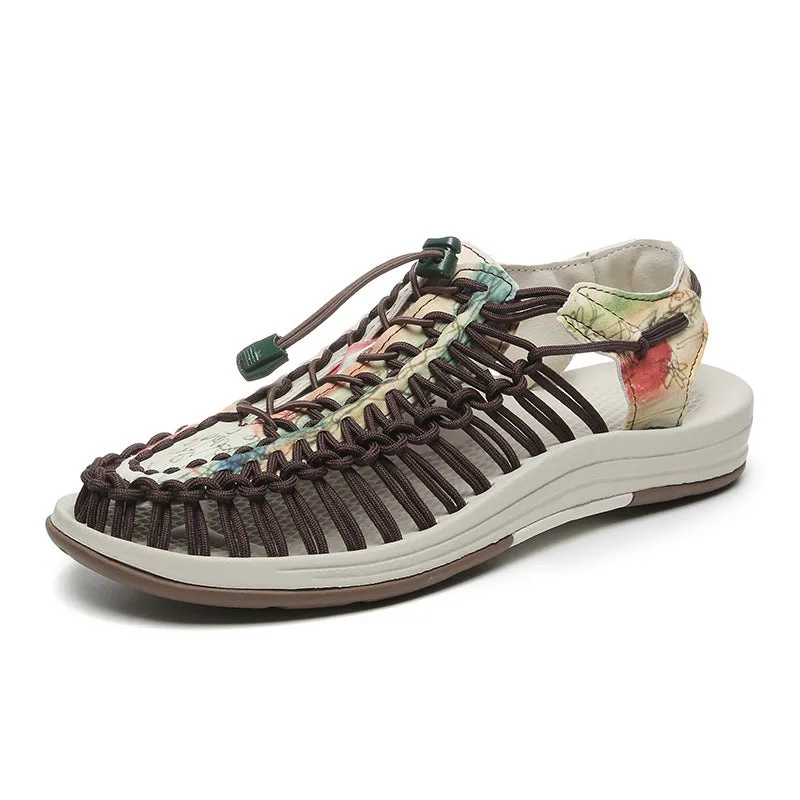 Fashion Printed Camouflage Woven Sandals