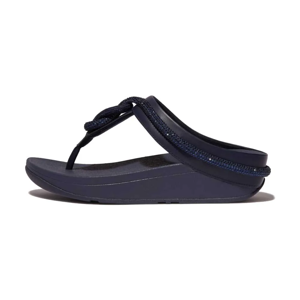 FitFlop Fino Crystal Cord Leather Sandals - Midnight Navy