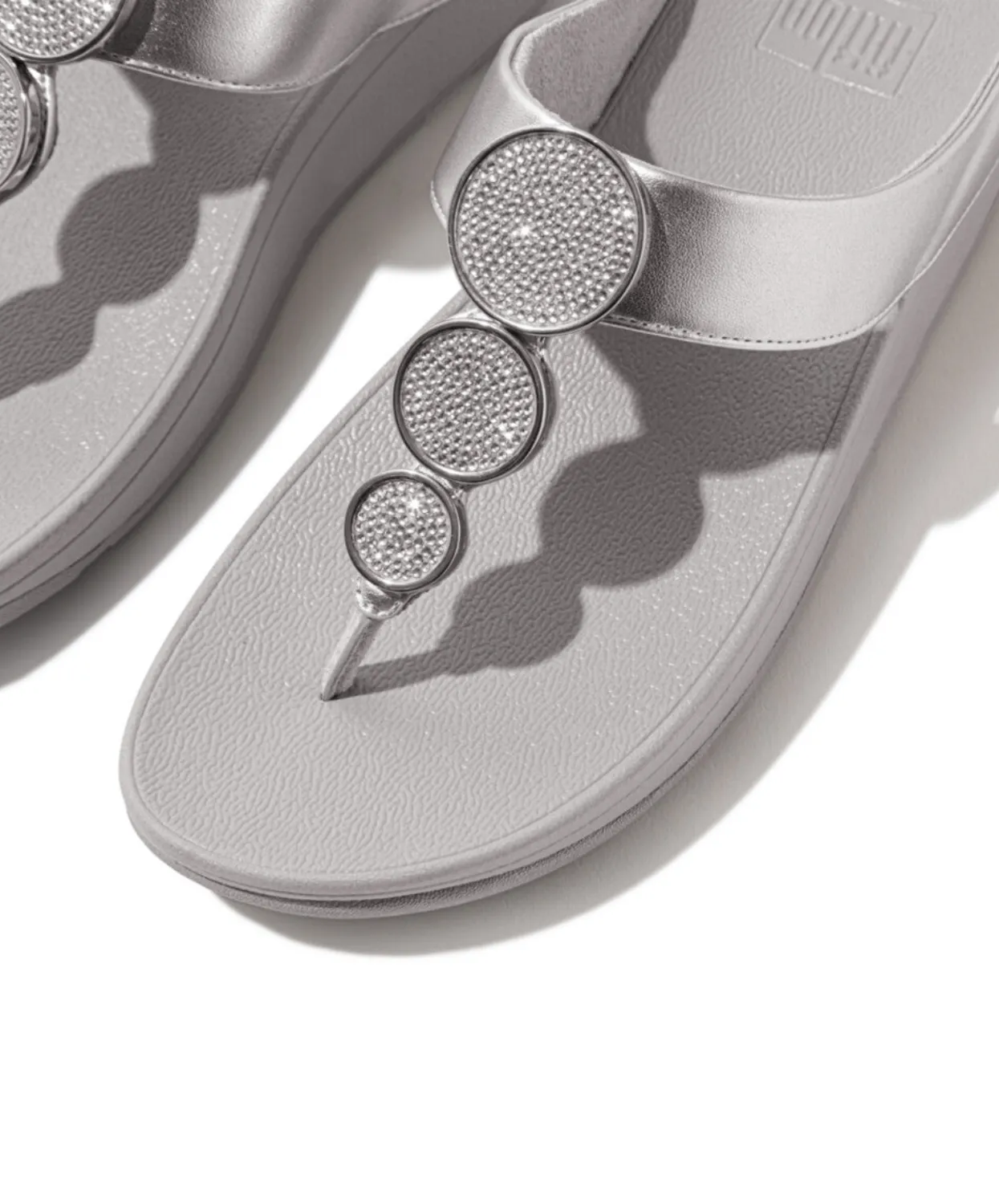 Fitflop Halo Bead Circle Metallic Toe Post Silver
