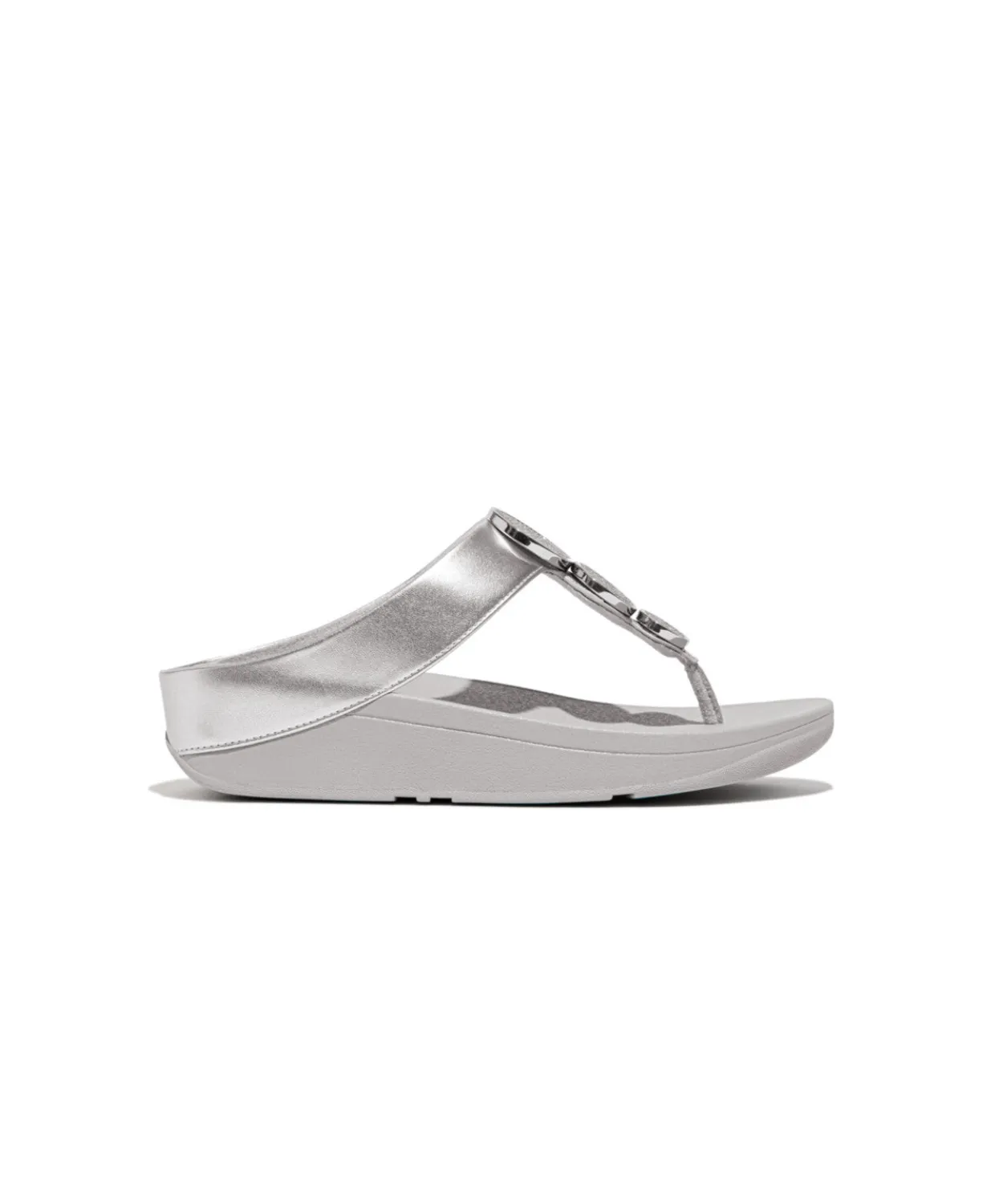 Fitflop Halo Bead Circle Metallic Toe Post Silver