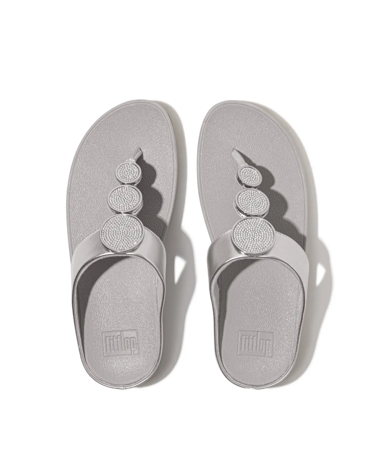 Fitflop Halo Bead Circle Metallic Toe Post Silver
