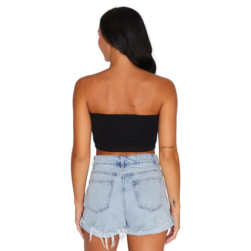 FIU Panthers Black Bandeau Top