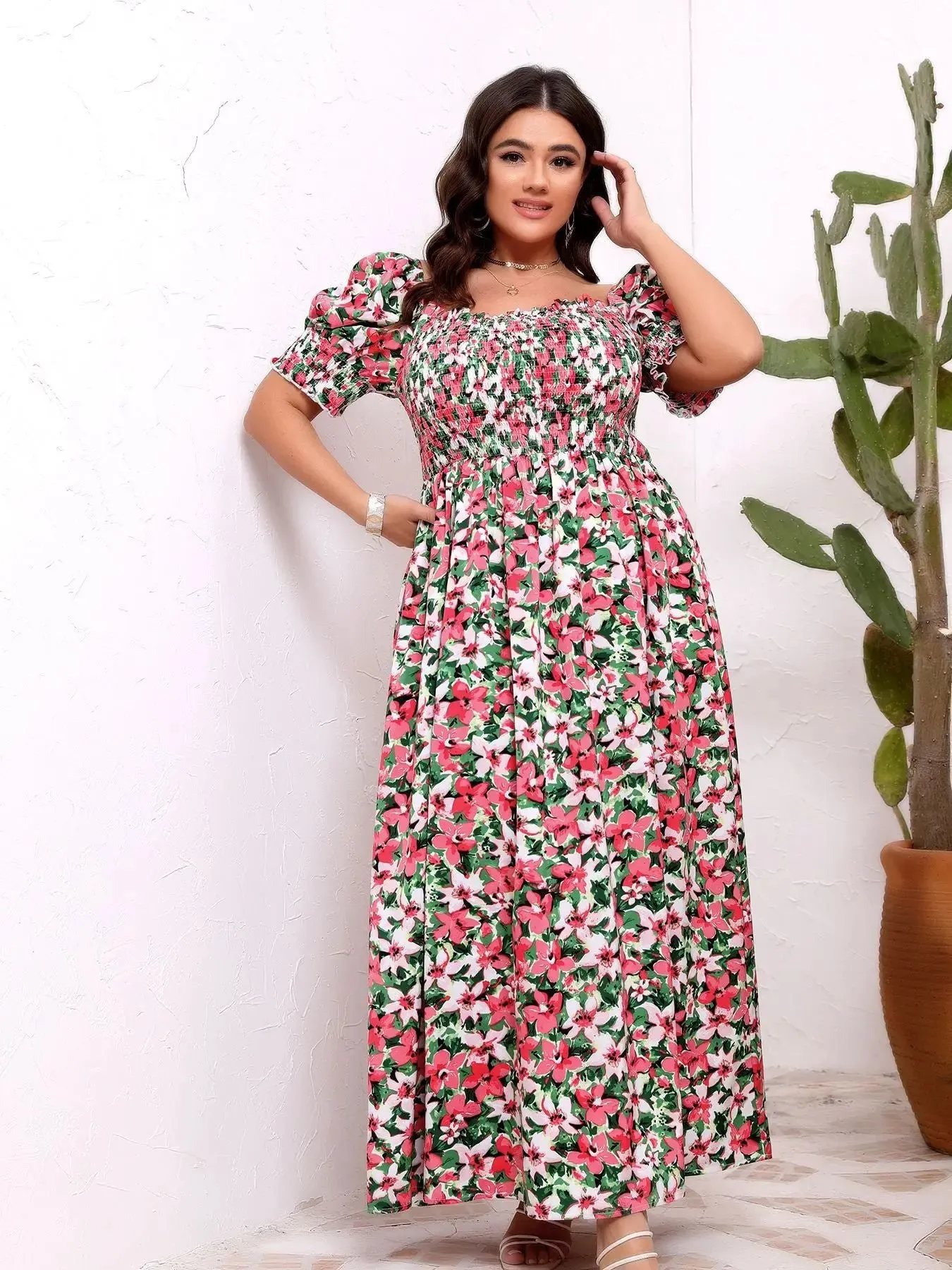 Floravelle™ Boho Bloom Dress – Plus Size Edition