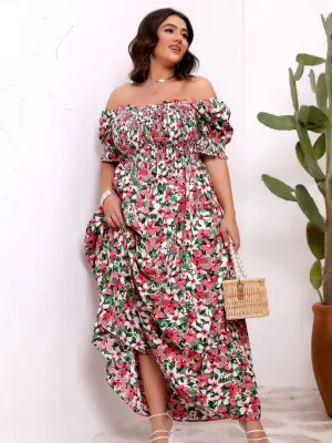 Floravelle™ Boho Bloom Dress – Plus Size Edition