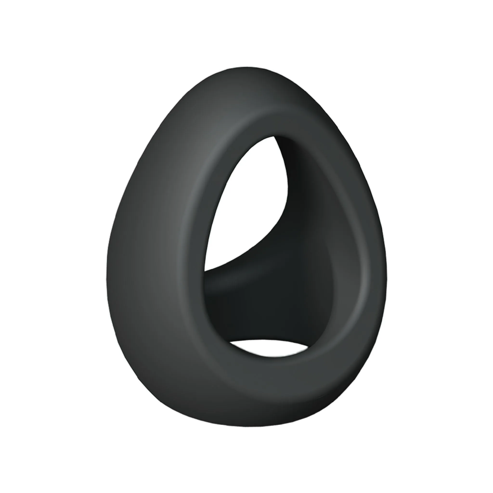 Flux Stretchy Black Silicone Cock and Ball Ring