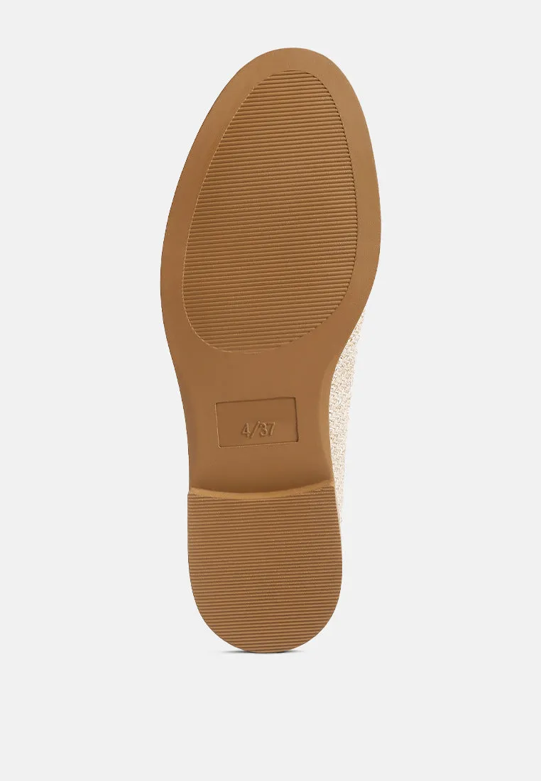 Foxford Tassle Detail Raffia Loafers By Ruw