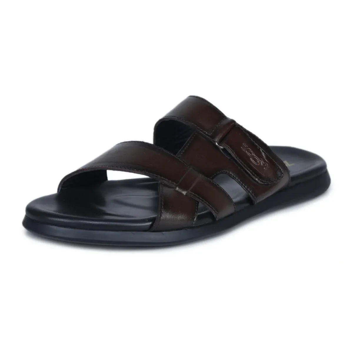 Genuine Leather Slide Slippers for Men – CN 36 with Cushioned Insole & Anti-Slip Sole