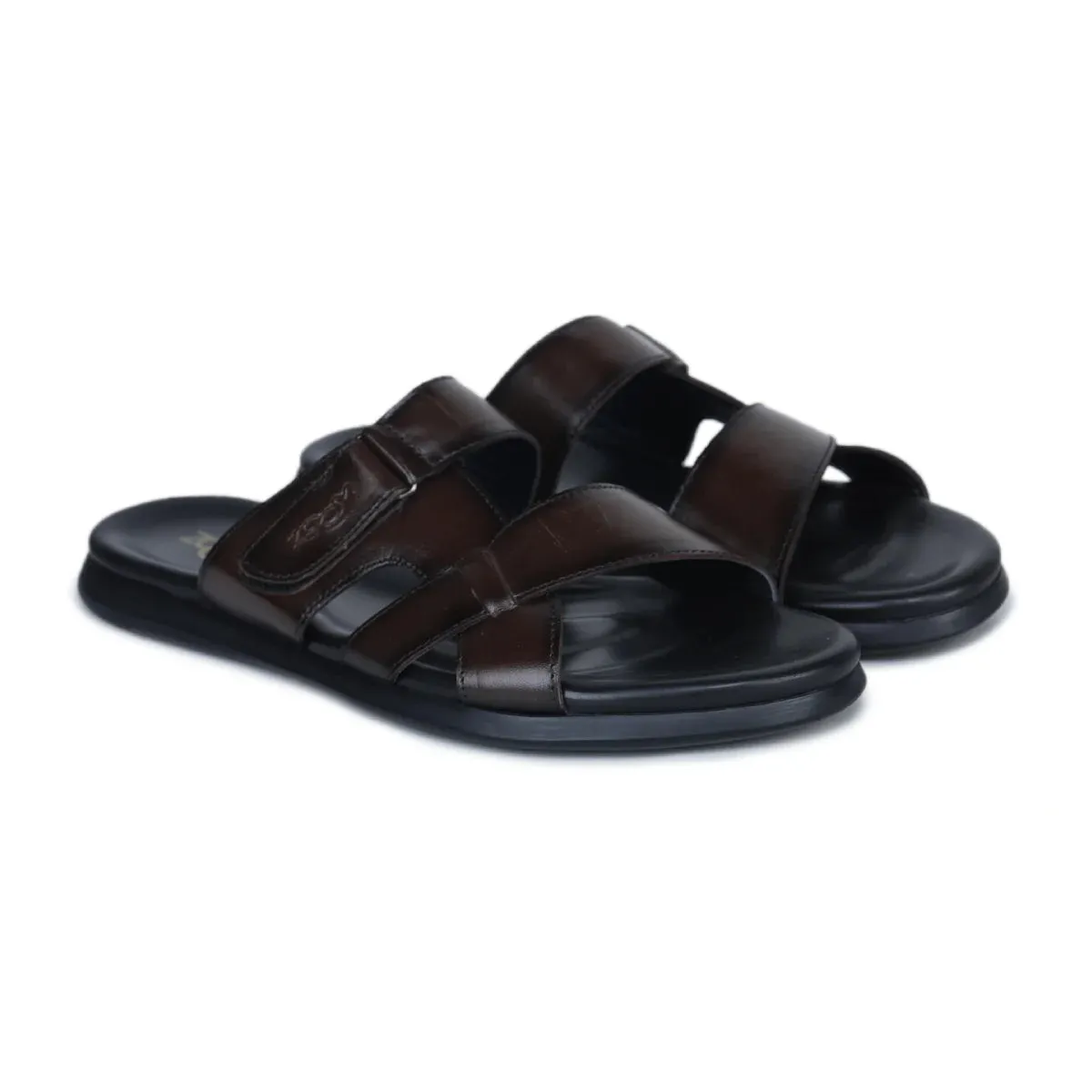 Genuine Leather Slide Slippers for Men – CN 36 with Cushioned Insole & Anti-Slip Sole