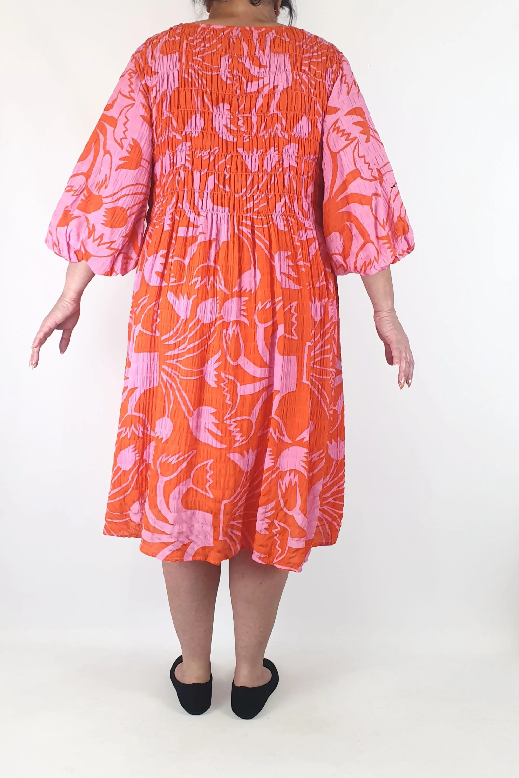 Gorman orange and pink print dress size 18