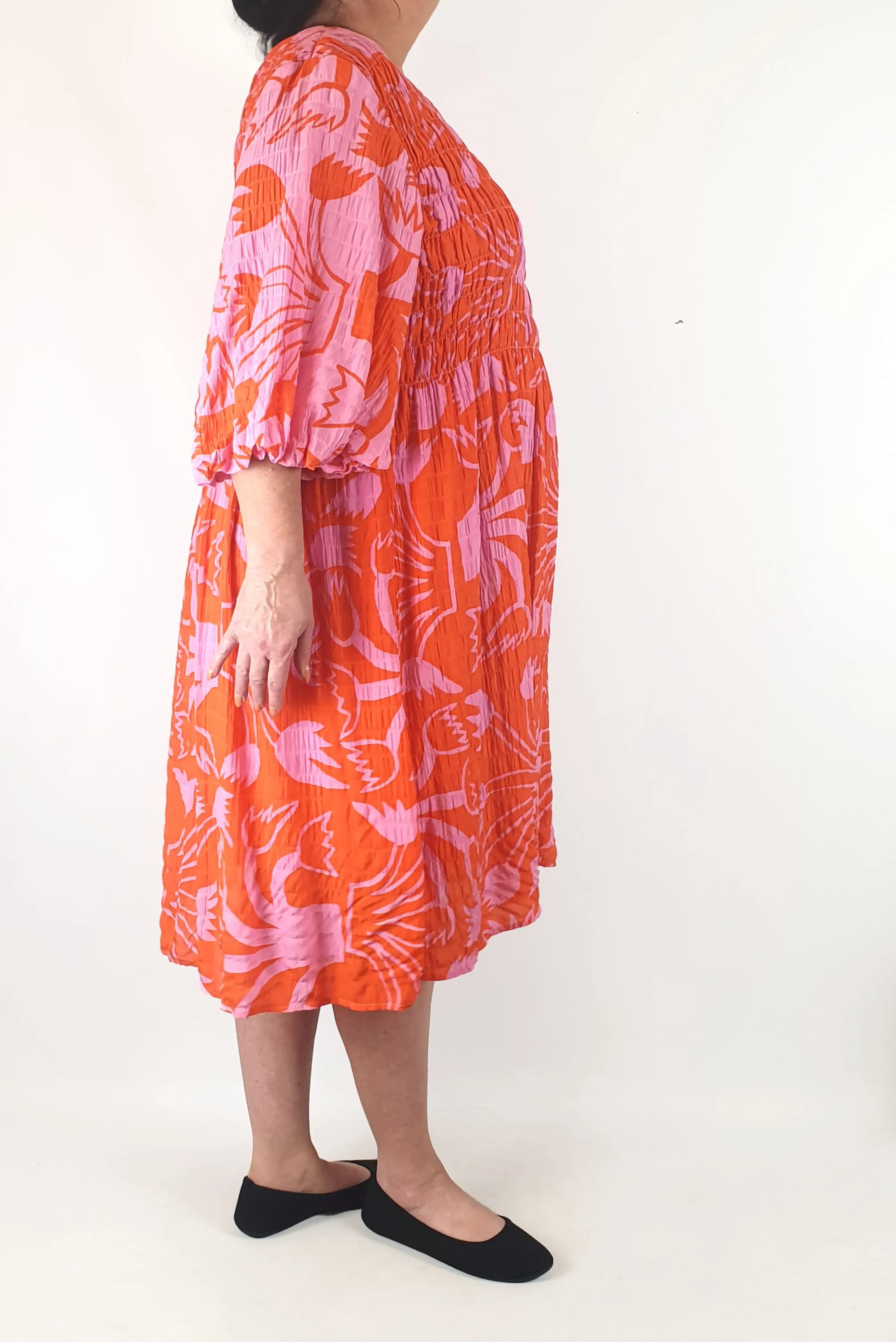 Gorman orange and pink print dress size 18