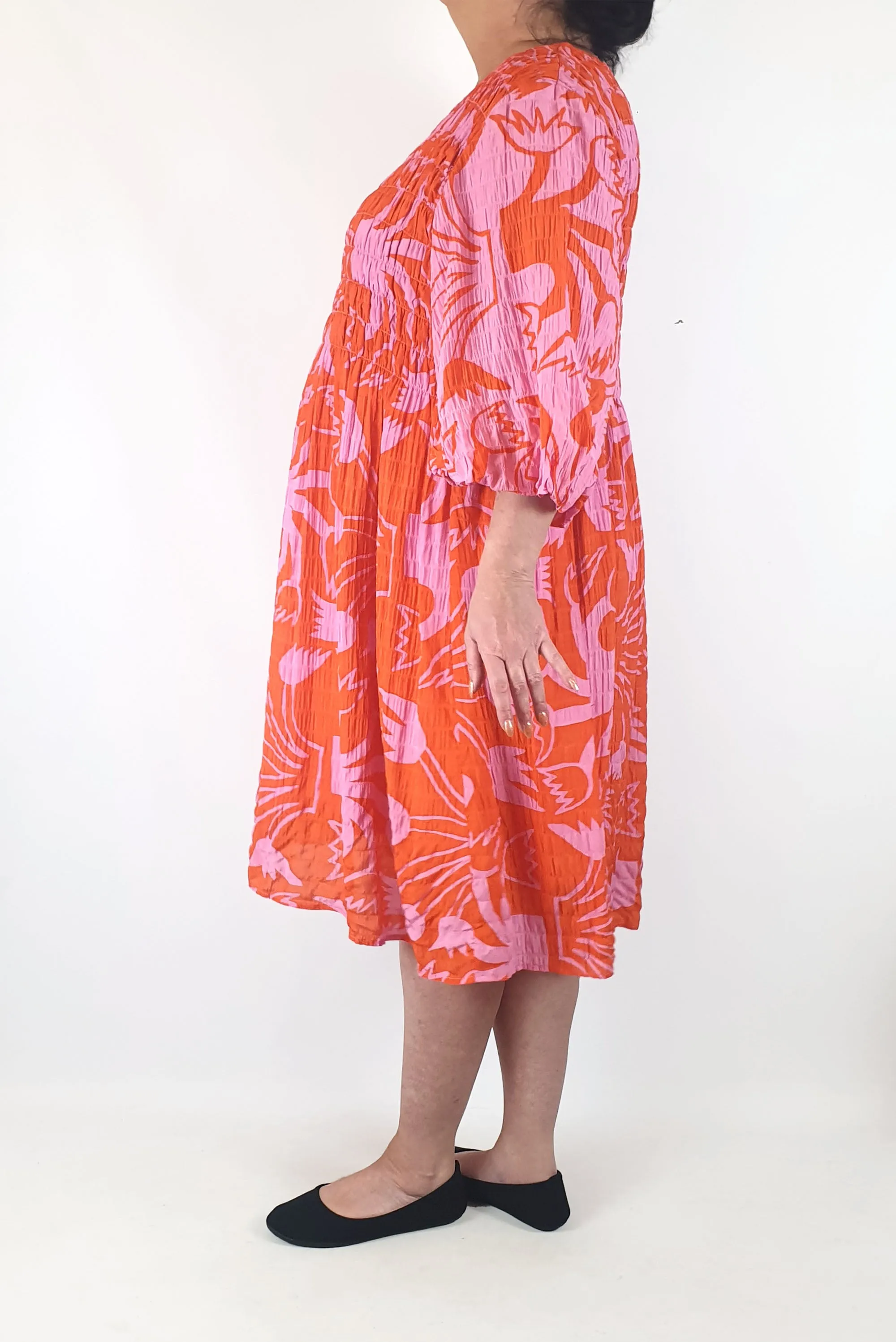 Gorman orange and pink print dress size 18