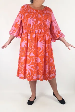 Gorman orange and pink print dress size 18