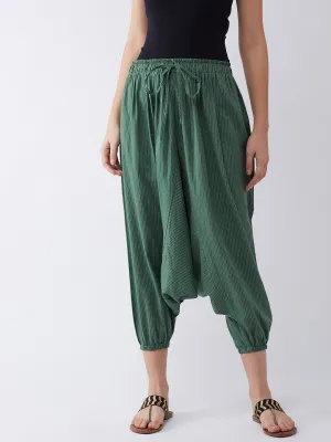 Green Kantha Harem Pant