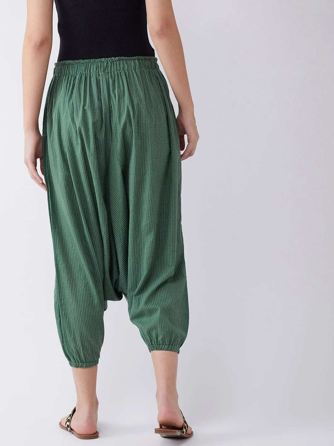 Green Kantha Harem Pant
