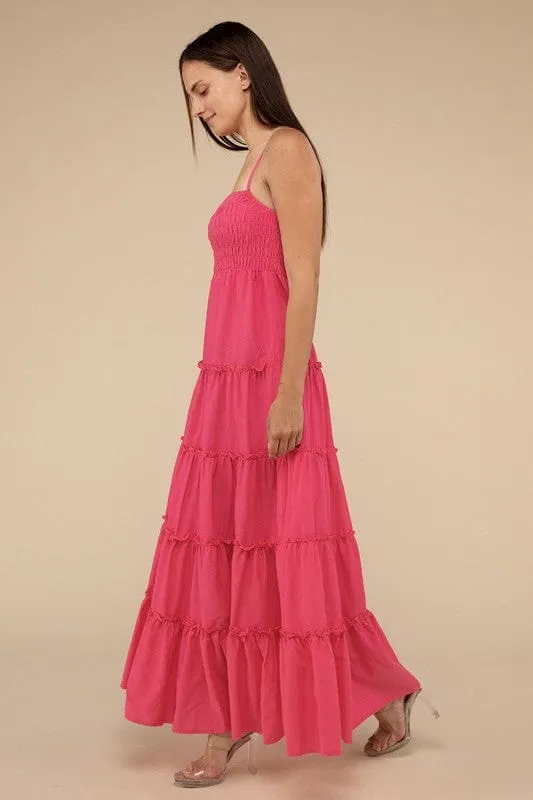 ❤️GYPSY FOX - Tiered Cami Maxi Dress by ZENANA