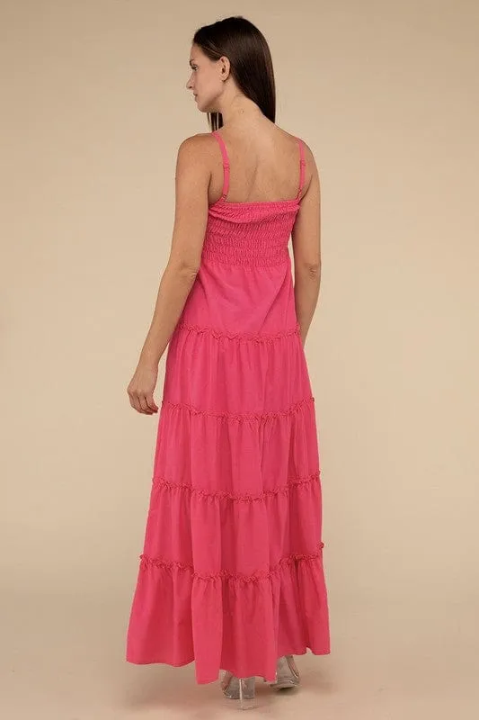❤️GYPSY FOX - Tiered Cami Maxi Dress by ZENANA