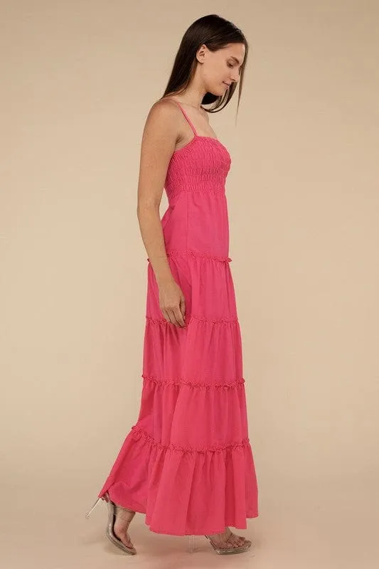 ❤️GYPSY FOX - Tiered Cami Maxi Dress by ZENANA