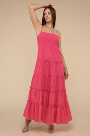 ❤️GYPSY FOX - Tiered Cami Maxi Dress by ZENANA