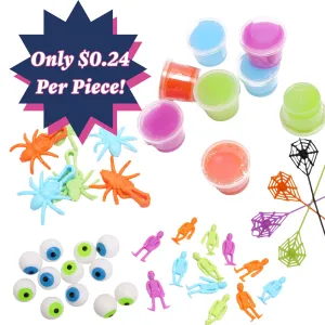 Halloween Sticky Toys Assortment Value Bundle, Novelty Prizes, 104 Pcs