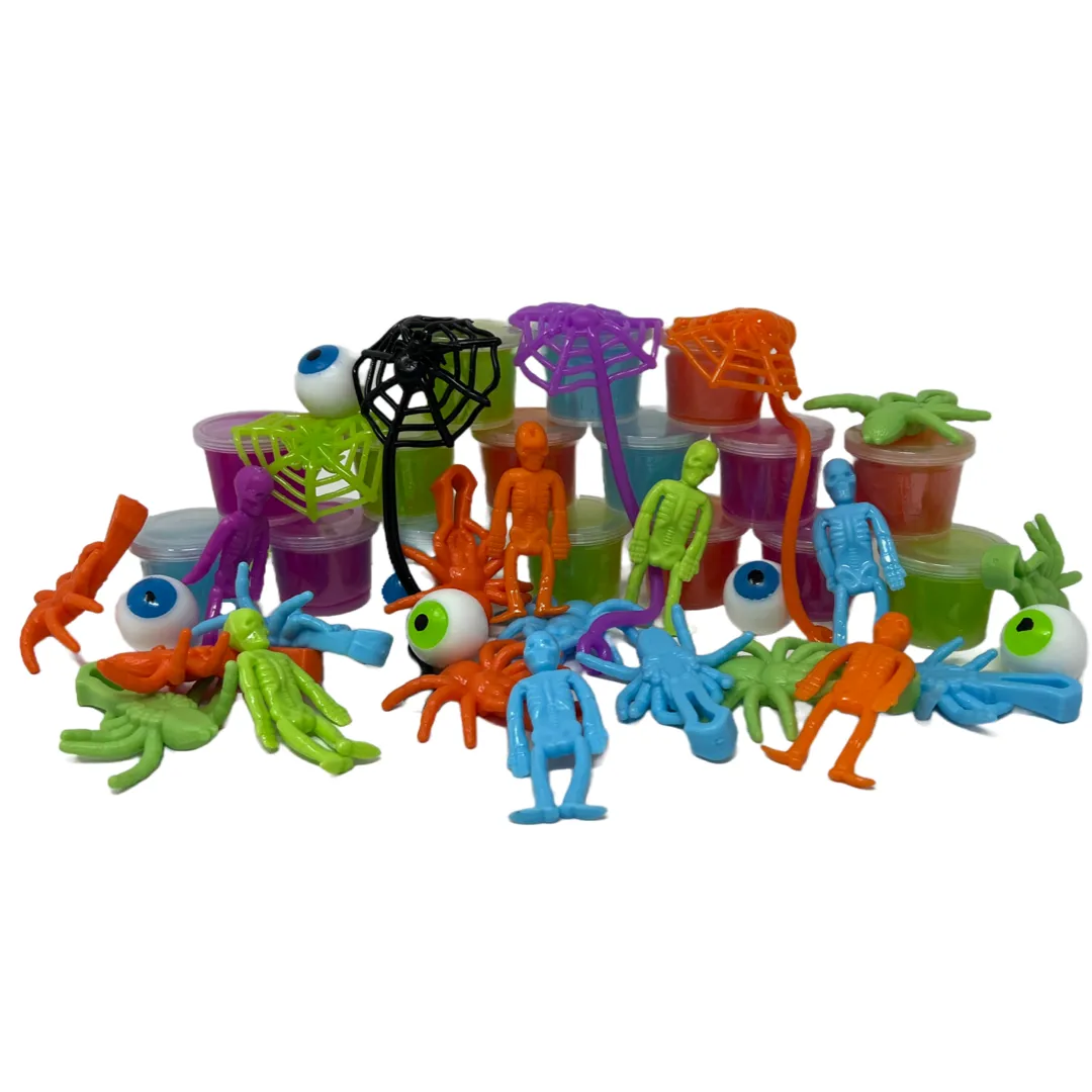 Halloween Sticky Toys Assortment Value Bundle, Novelty Prizes, 104 Pcs