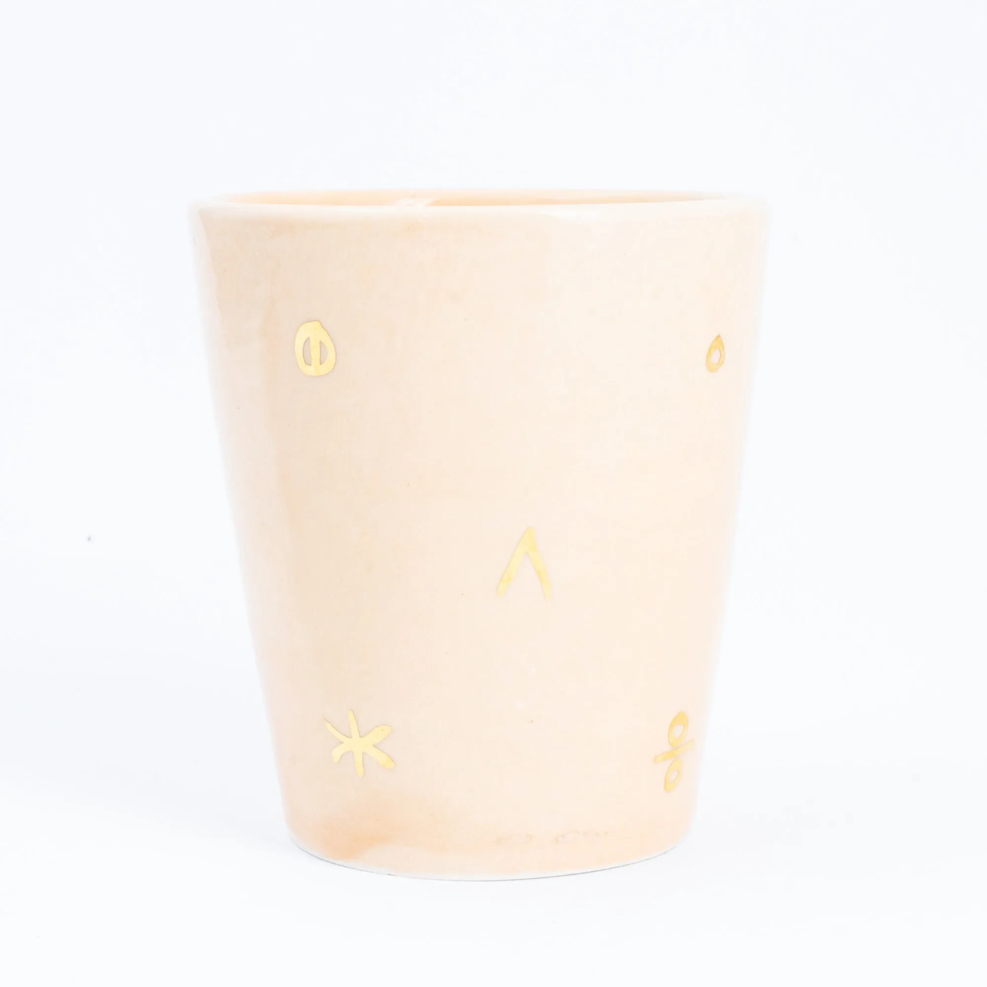 Handmade Nude Glazed Moroccan Cups with 12K Gold Accents