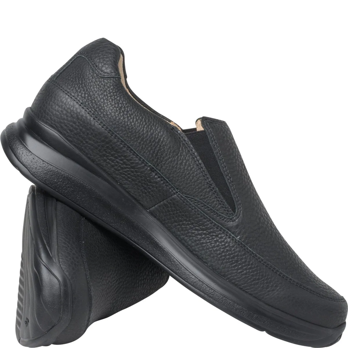 'Harald' men's ergonomic wide fit (H) loafer - Black