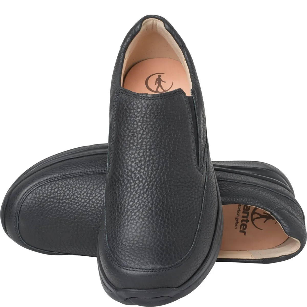 'Harald' men's ergonomic wide fit (H) loafer - Black