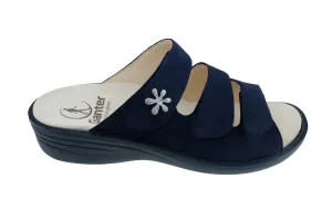'Hera' women's wide fit (H) strap slide sandal - Dark blue