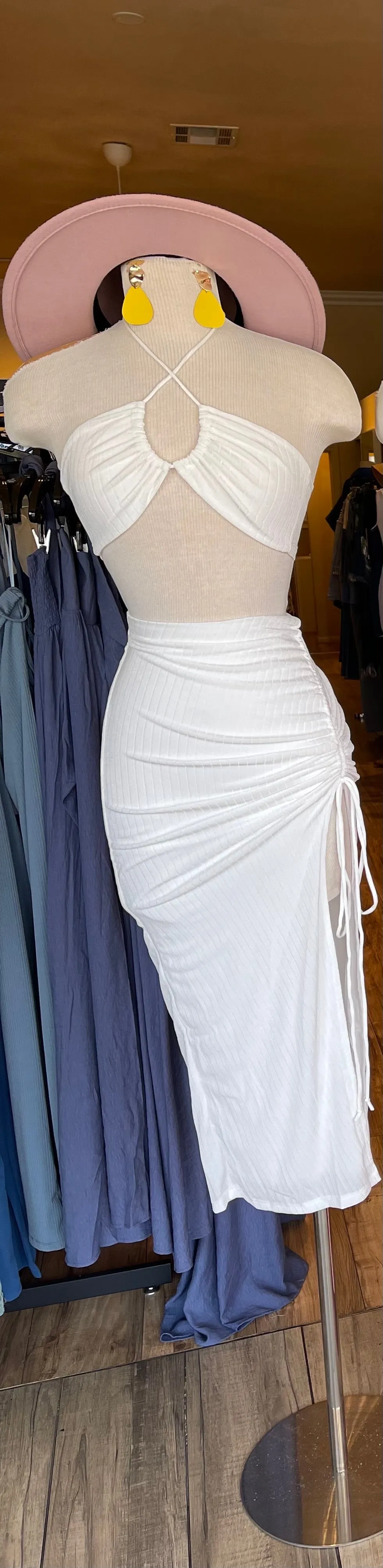 High Split Scrunge Skirt Set FINAL SALE