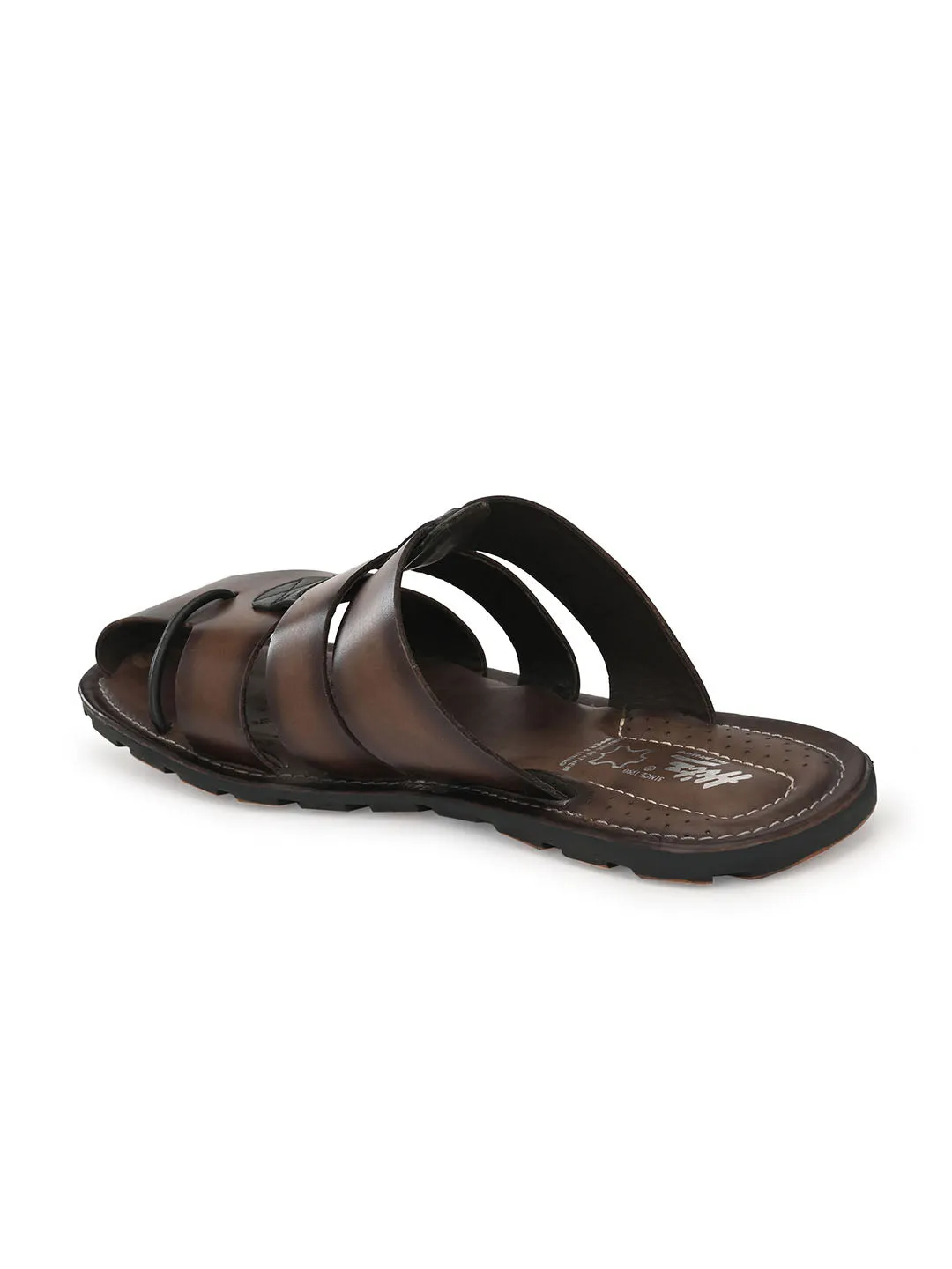 HITZ3411 Men's Brown Leather Daily Wear Open Slipper
