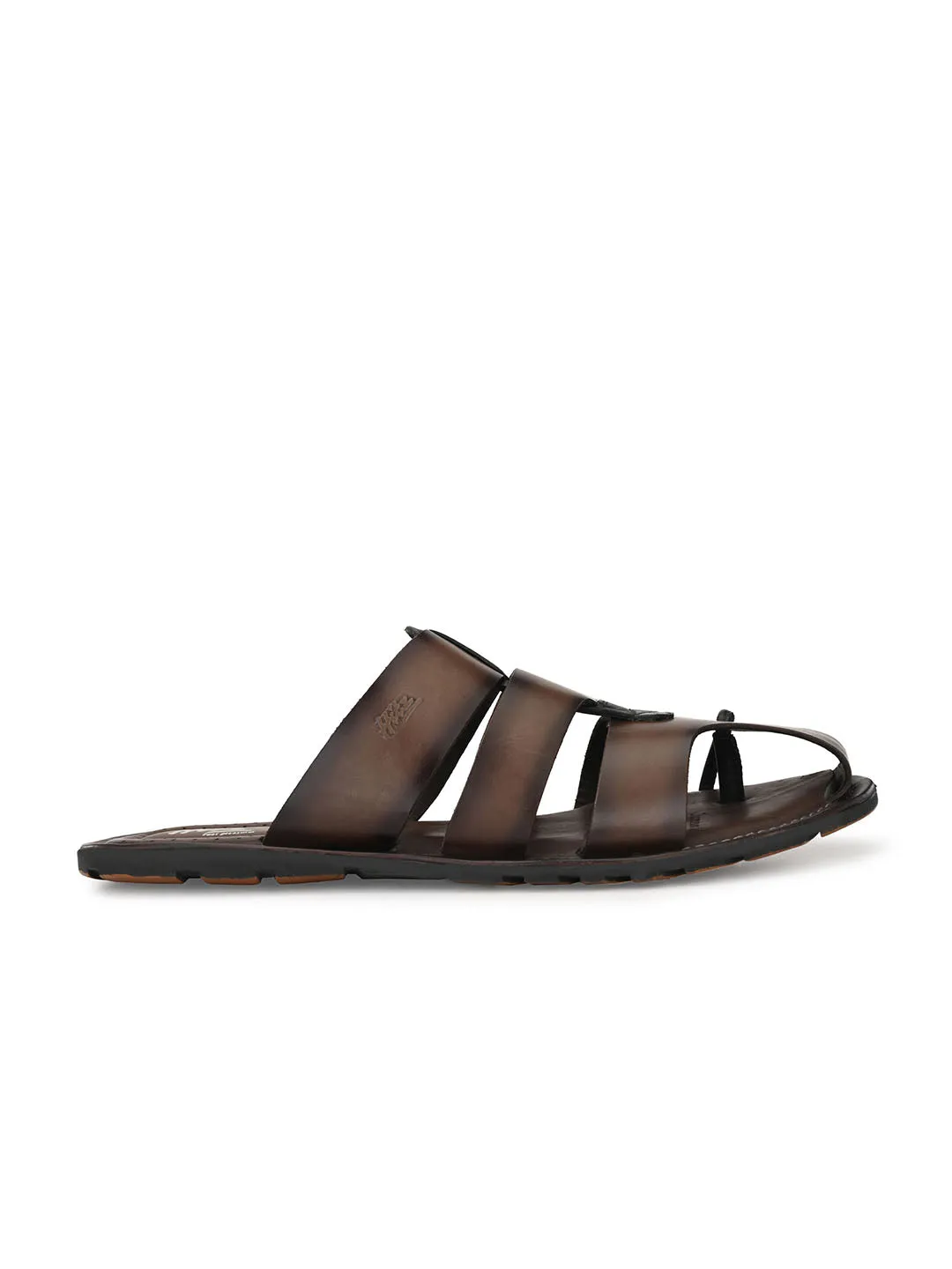 HITZ3411 Men's Brown Leather Daily Wear Open Slipper