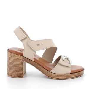 Igi & Co. Stacked Heel Leather Sandal 7692522-BEIGE
