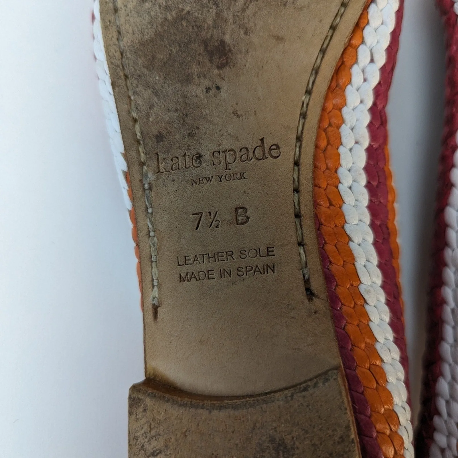 Kate Spade Woven Leather Ballet Flats / 7.5
