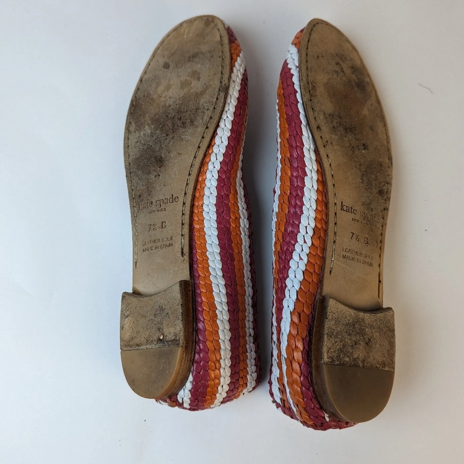 Kate Spade Woven Leather Ballet Flats / 7.5