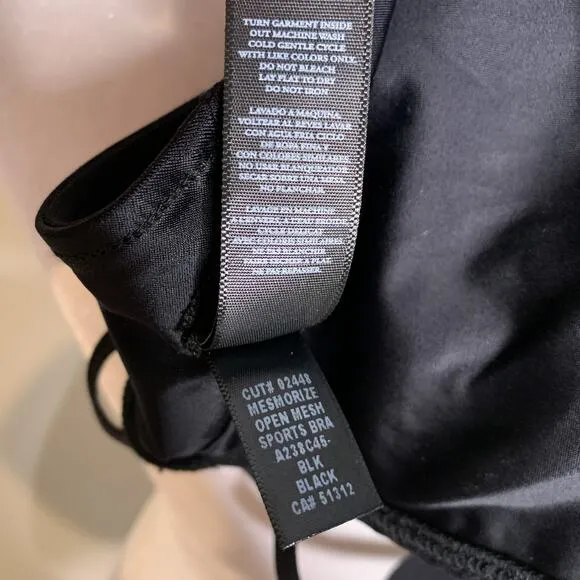 Koral Mesmorize Open Mesh Sports Bra Large Black