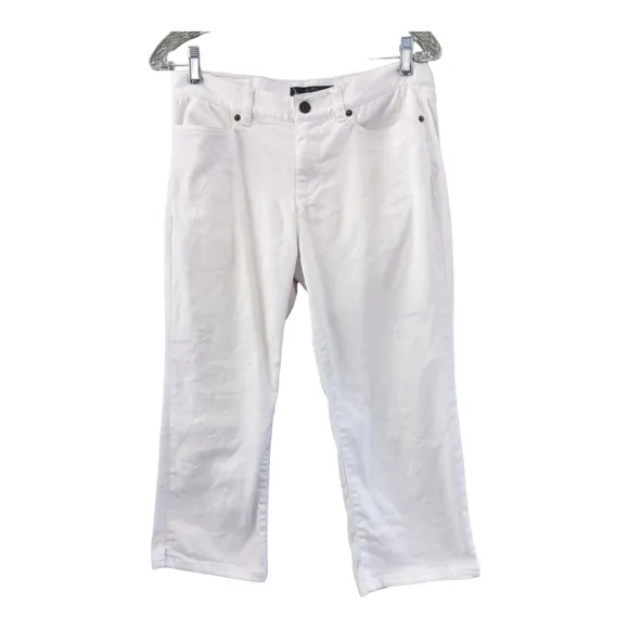 Lauren Jeans Co White Capri length stretchy jeans,size 4