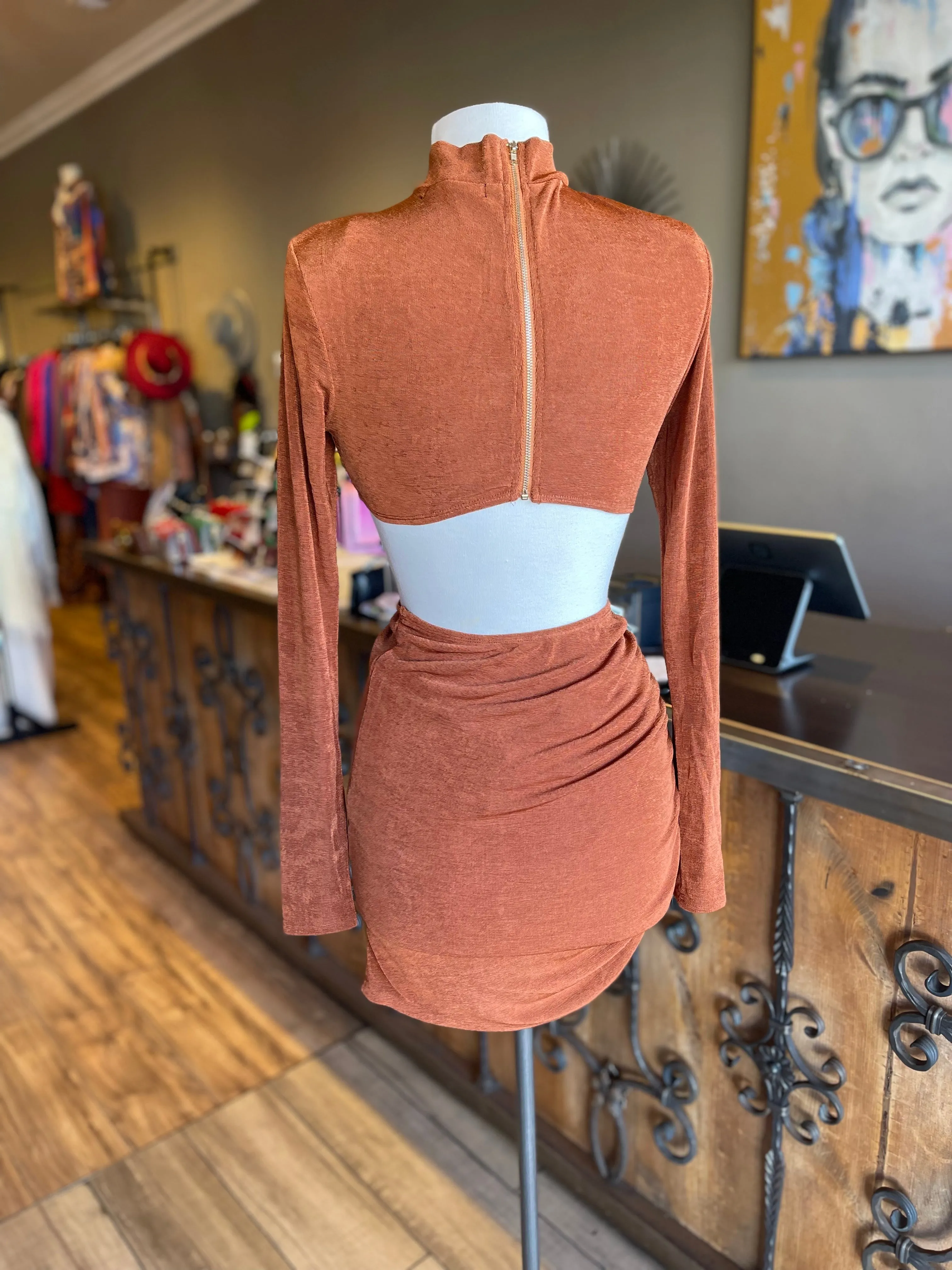 Long Sleeve Connect Top & Mini Dress