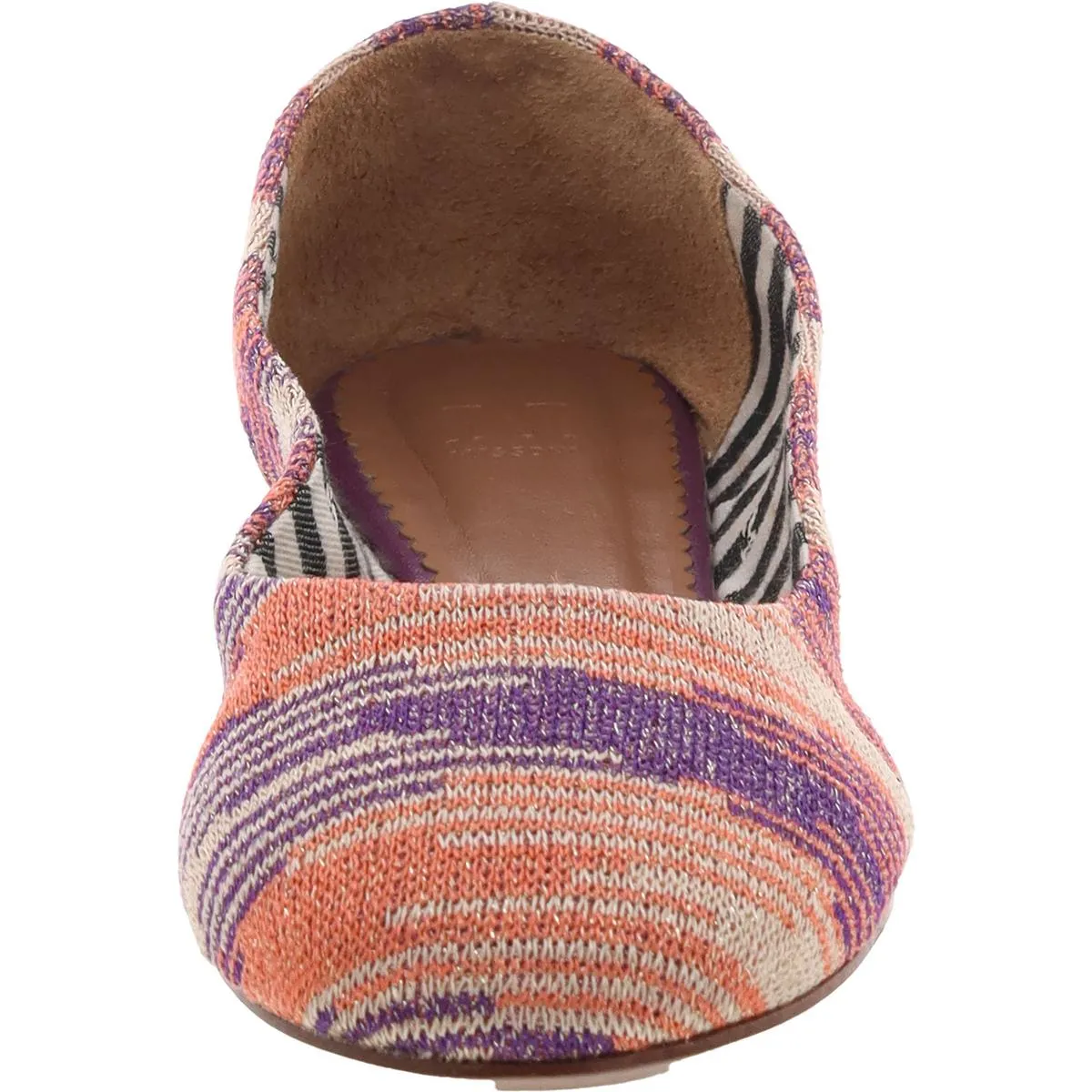 M Missoni Womens Metallic Woven Ballet Flats