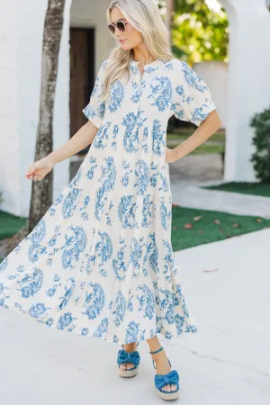 Make You Look Blue Medallion Midi Dress