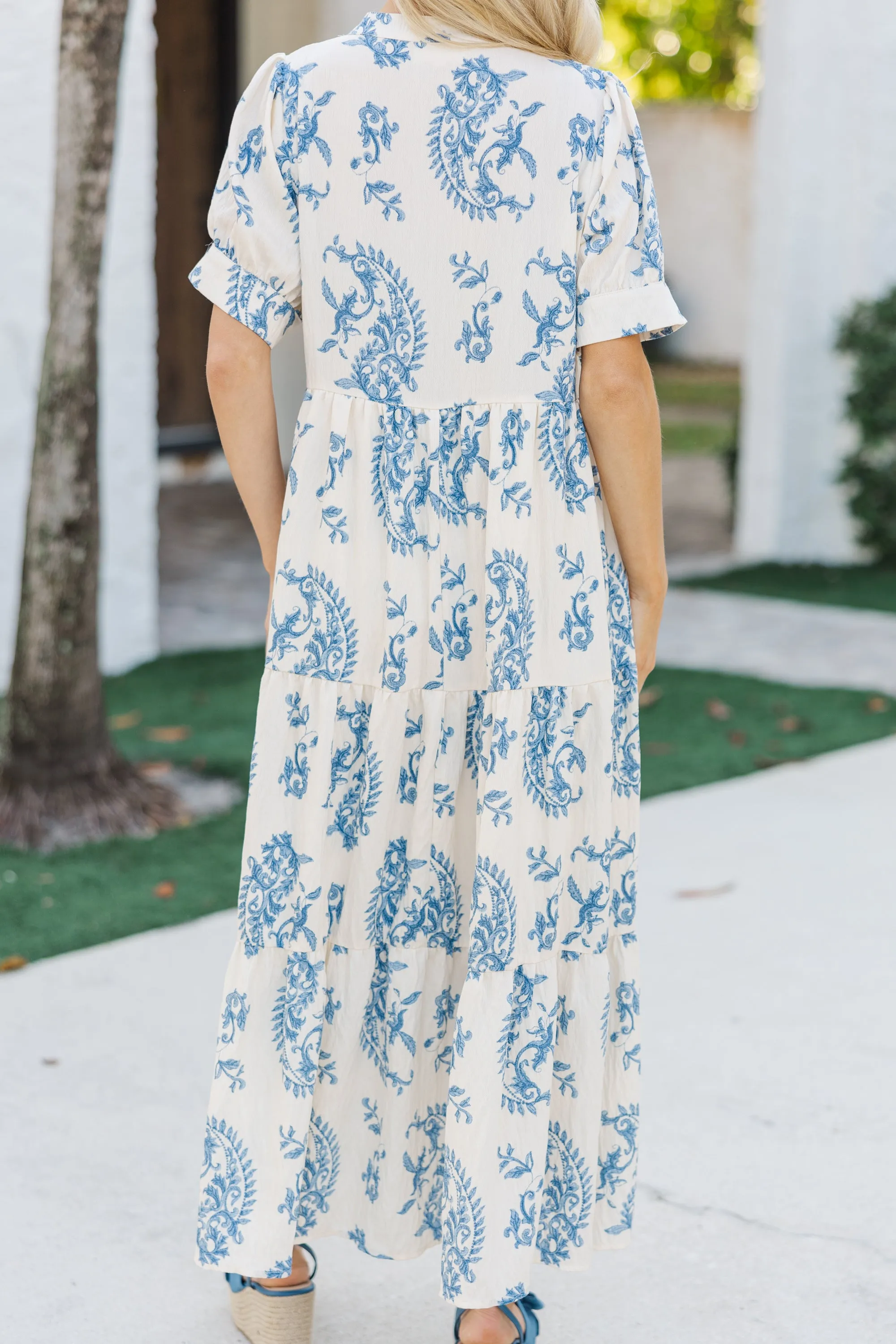 Make You Look Blue Medallion Midi Dress