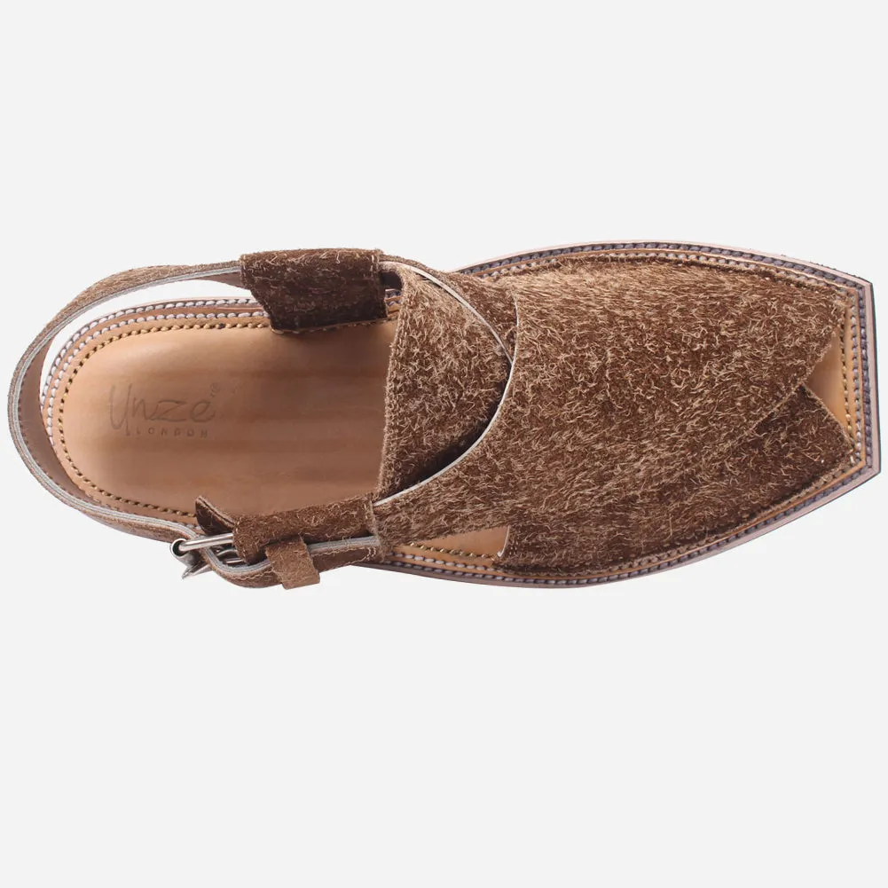 Mens "ATIQ" Leather Flat Peshawari Sandals