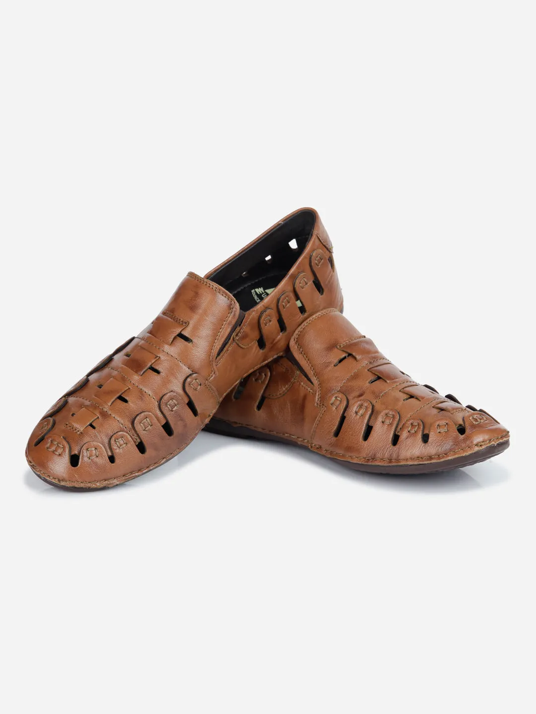 Men's Tan Ethnic Slip-On Sandal (ID4126)