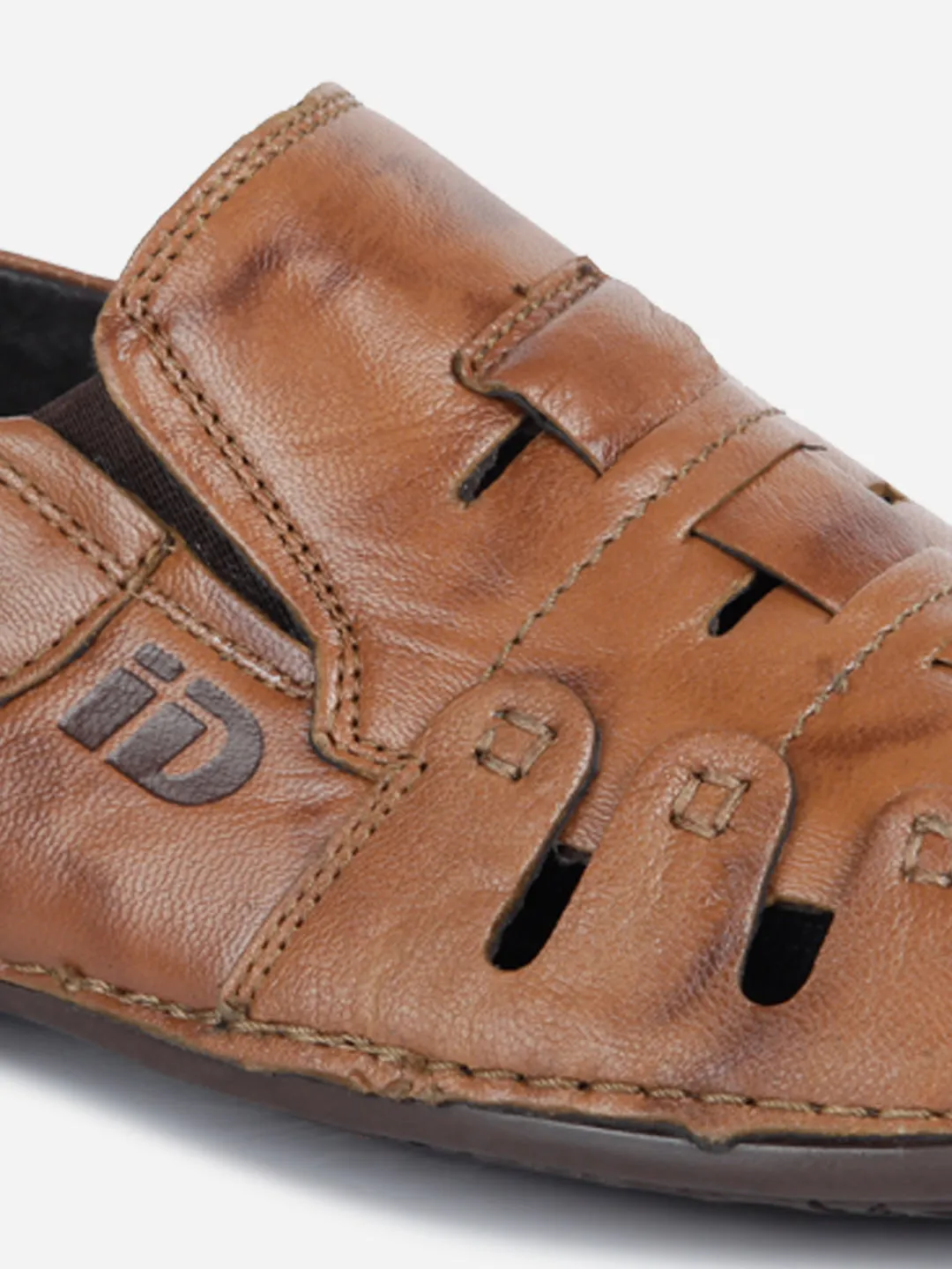 Men's Tan Ethnic Slip-On Sandal (ID4126)