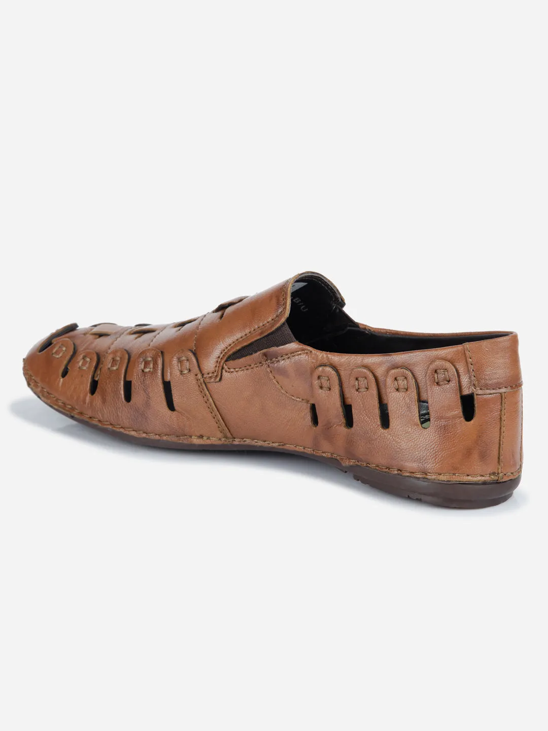 Men's Tan Ethnic Slip-On Sandal (ID4126)