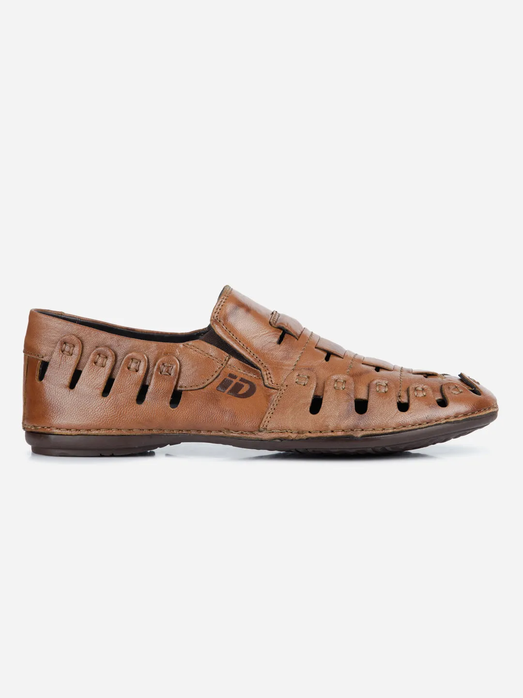 Men's Tan Ethnic Slip-On Sandal (ID4126)