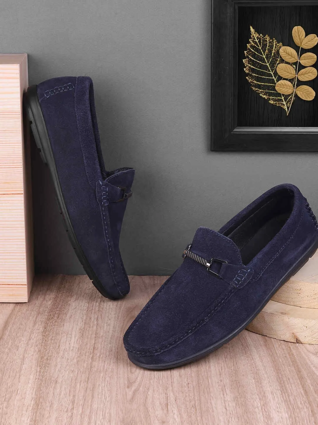 Metro Men Printed Leather Loafers